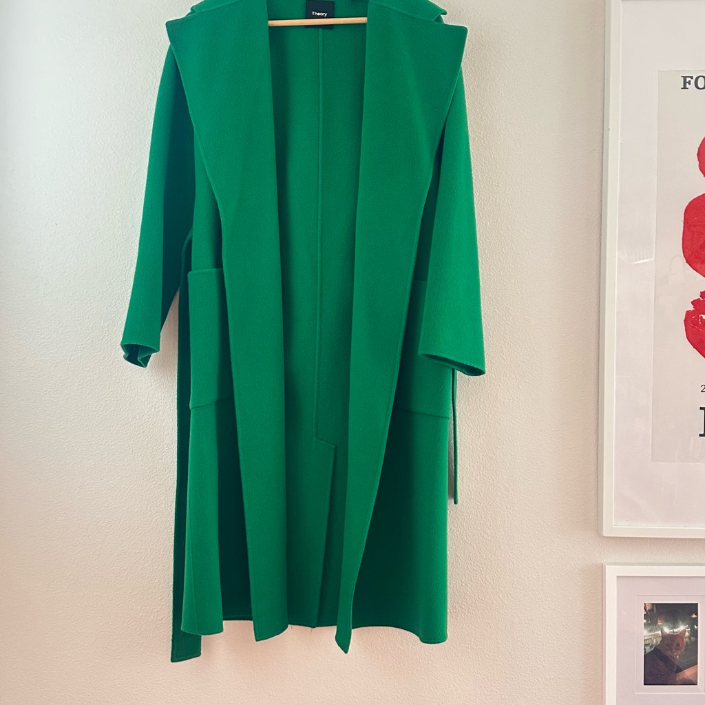 Theory Vibrant Green Wool Coat